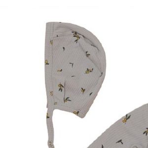 NEW printed ribbed baby bonnet